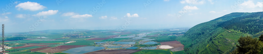 Panoramic view on a Beit Shean valley from mount Gilboa (Israel) Panoramic view on a Beit Shean valley from mount Gilboa (Israel)