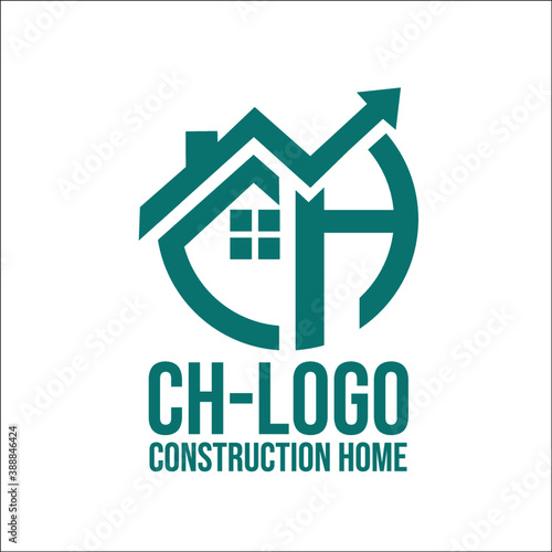 CH circle construction home logo exclusive design inspiration