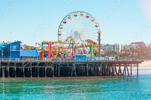 View of the park from Santa Monica pier. California photo