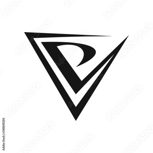 Initial letter vp or pv logo design template