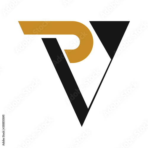 Initial letter vp or pv logo vector design template