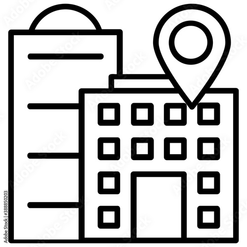 
Pinpointer marking over a work building to display office location icon
