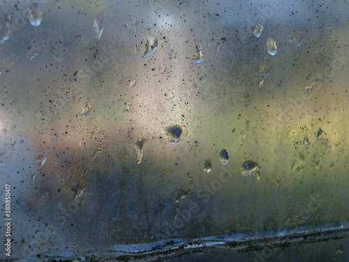 Water drops on a glass window.