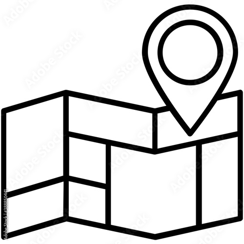 

Map of a city where pinpointer pointing to a specific destination, notion for map location
