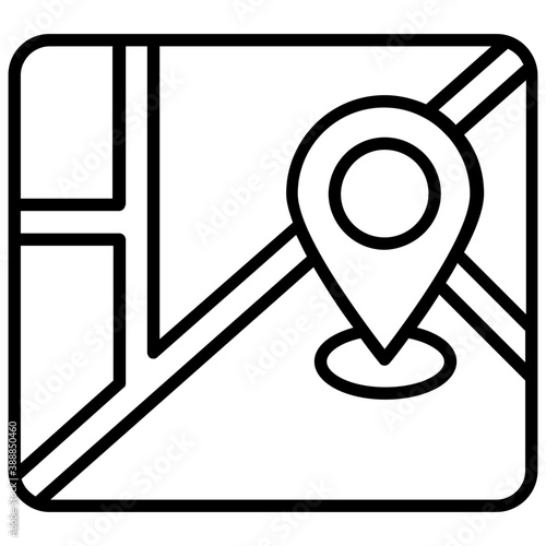 

Map of a city where pinpointer pointing to a specific destination, notion for map location
