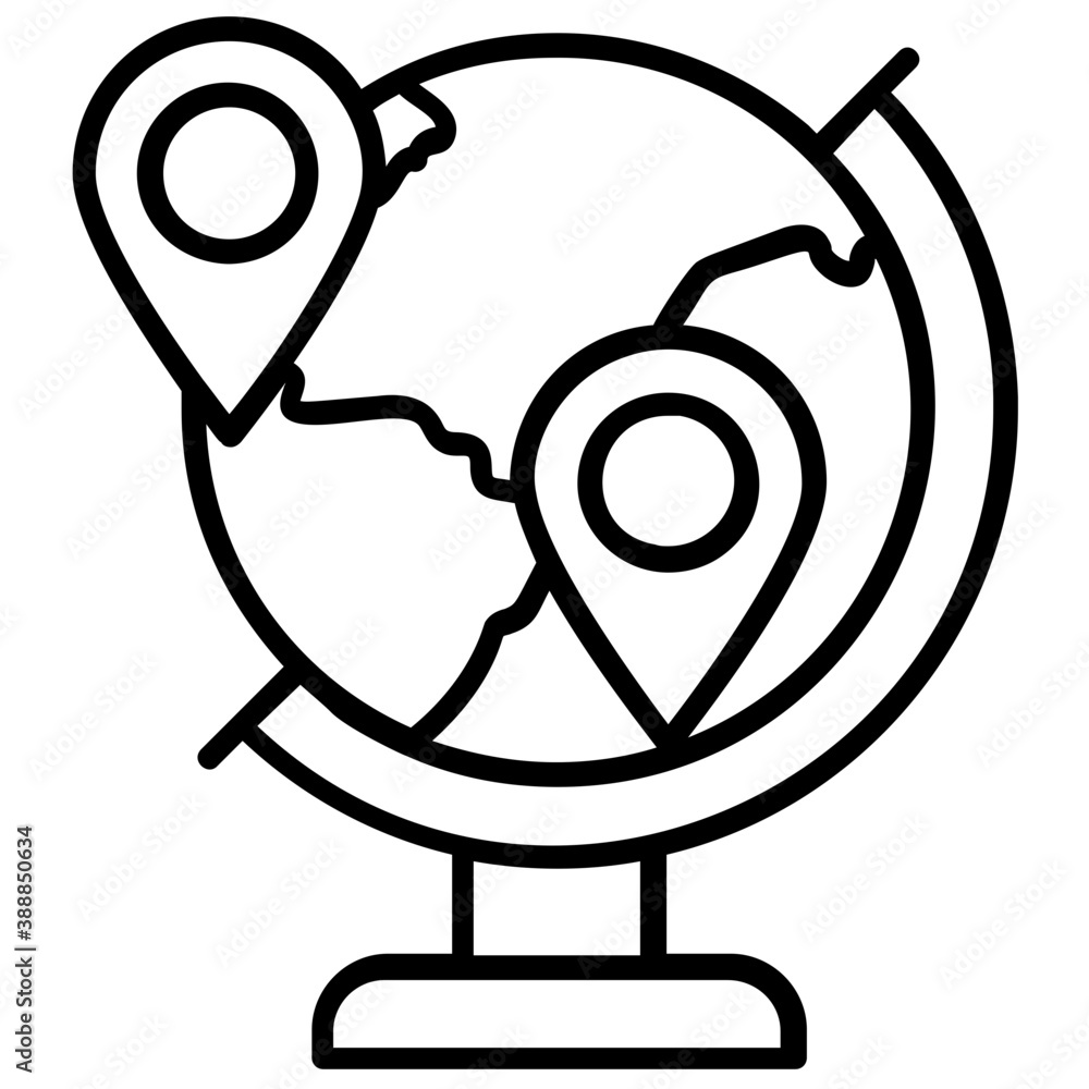 A location pin over world map, global positioning system flat icon
A location pin over world map, global positioning system flat icon