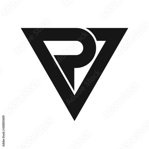 Initial letter vp or pv logo vector design template