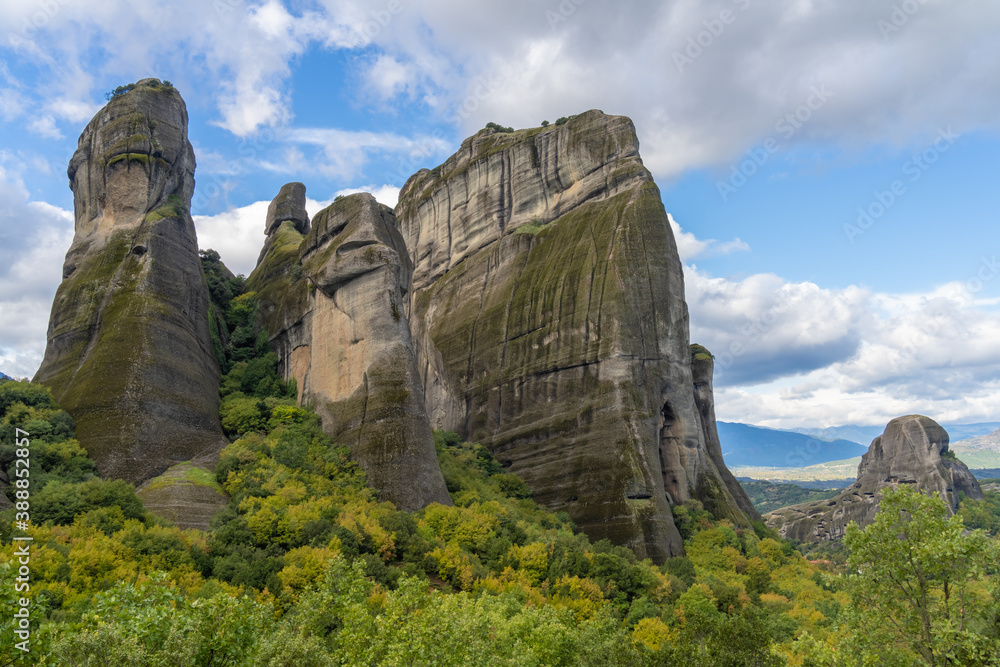 The Meteora a stunning rock formation in central Greece hosting one of the largest and most precipitously built complexes of Eastern Orthodox monasteries, Kalabaka, Plain of Thessaly The Meteora a stunning rock formation in central Greece hosting one of the largest and most precipitously built complexes of Eastern Orthodox monasteries, Kalabaka, Plain of Thessaly