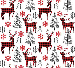 Keuken achterwand Kerstmis motieven patronen Buffalo plaid kerstpatroon in rood zwart  © pvl0707