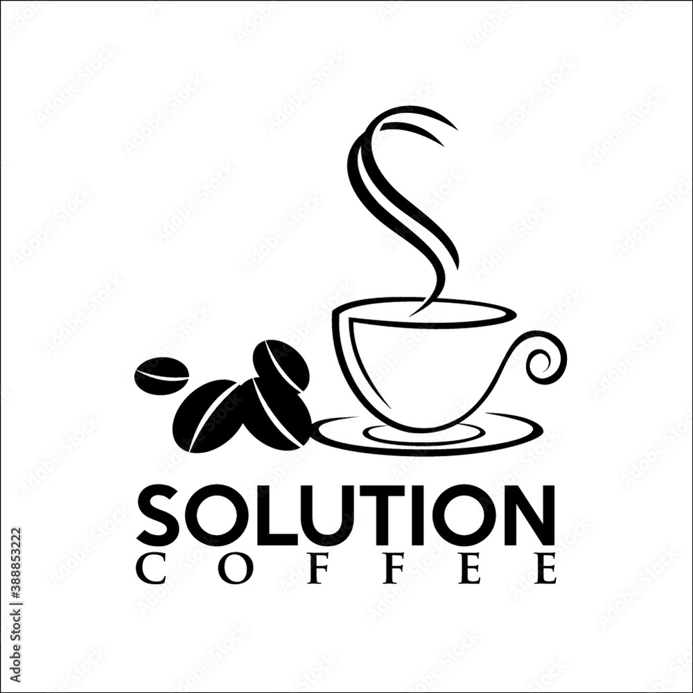 Obraz premium solution coffee logo exclusive design inspiration