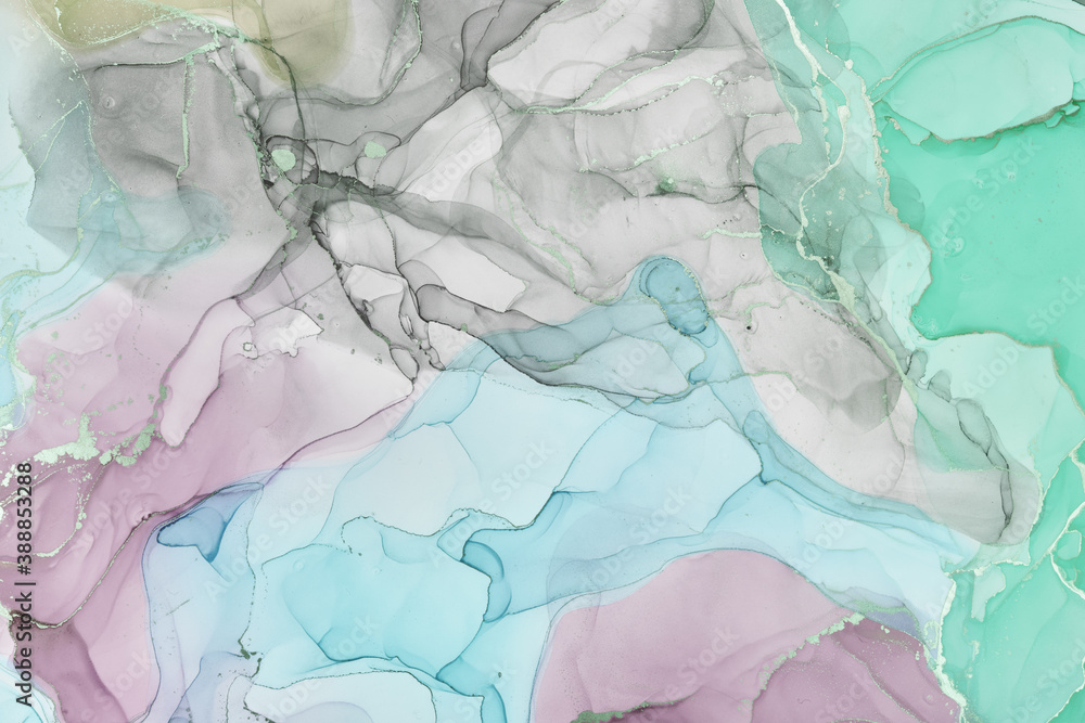 Naklejka premium Fluid Art . Modern аbstract colorful background, wallpaper. Mixing acrylic paints. Marble texture. Alcohol ink colors translucent