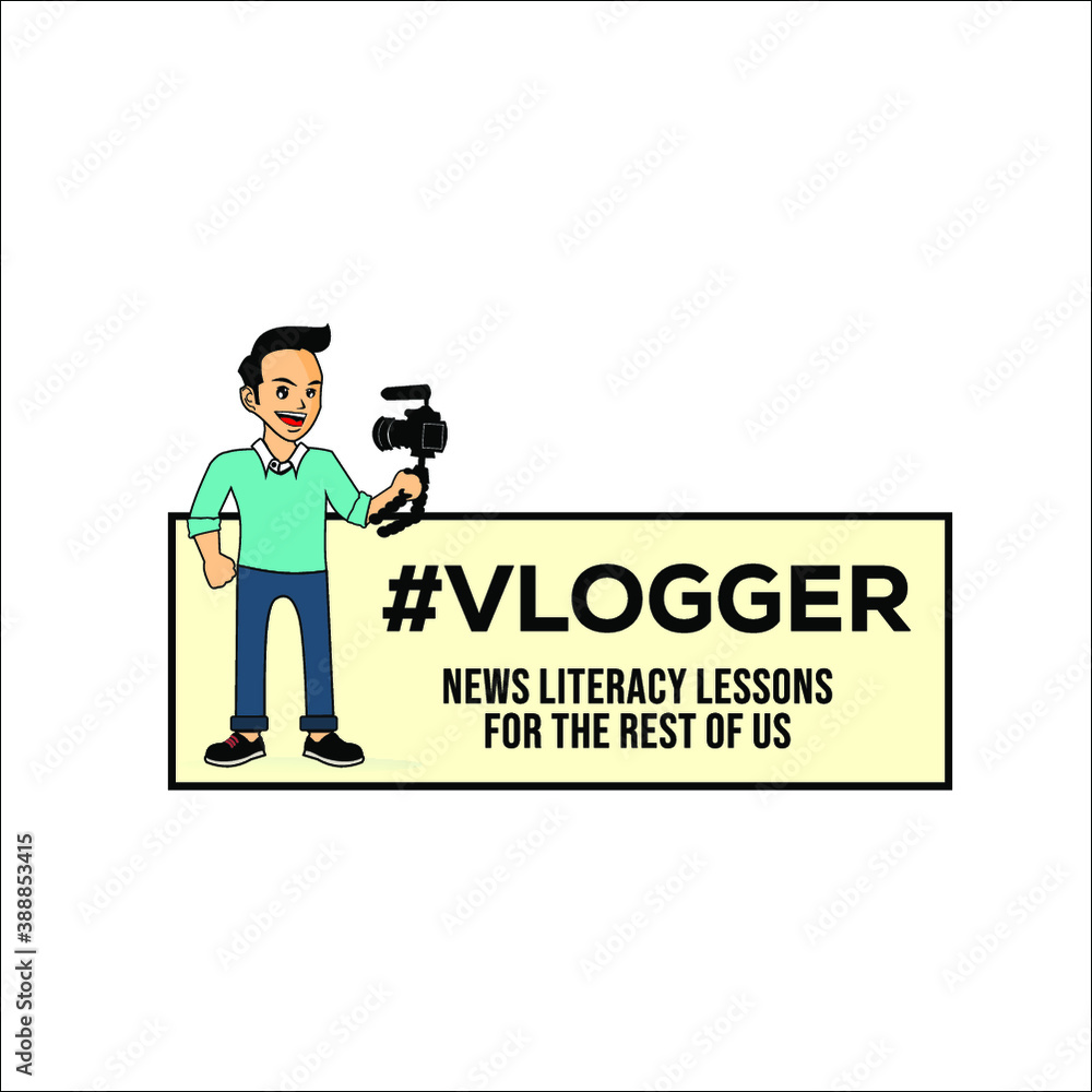Vlogger news literacy lessons for the rest of us logo exclusive design inspiration
