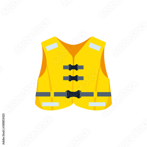 Yellow life jacket isolated on white background.