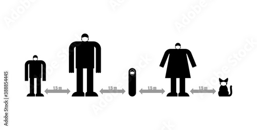 Family distance epidemic coronavirus. Precautionary measures COVID-19 pandemic