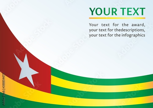 Flag of Togo, Togolese Republic, template for the award, an official document with the flag and the symbol of the state of Togo