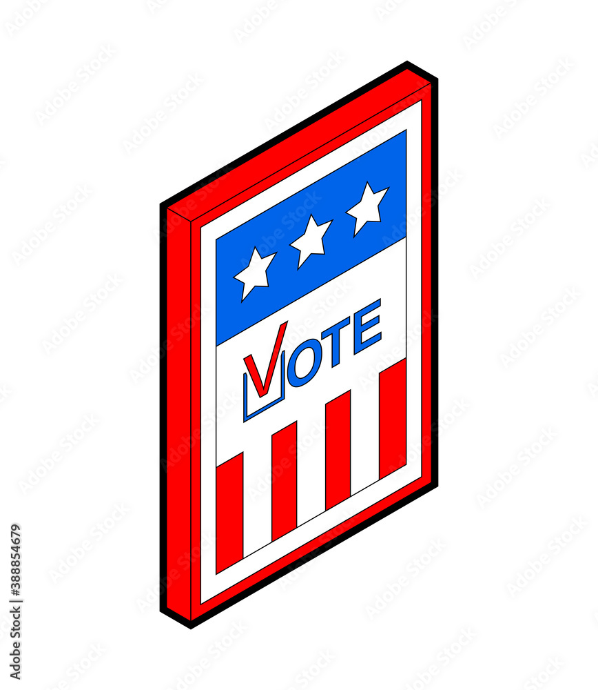 Fototapeta premium Vote USA election day. Isometric vector illustration