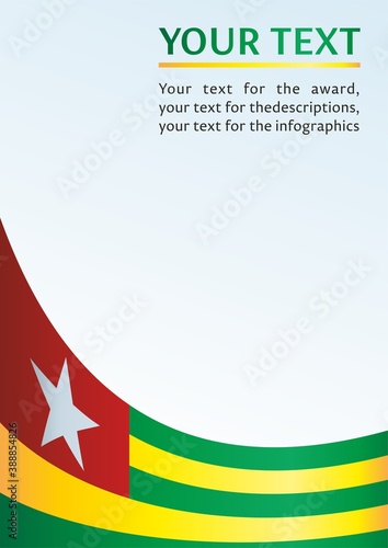 Flag of Togo, Togolese Republic, template for the award, an official document with the flag and the symbol of the state of Togo