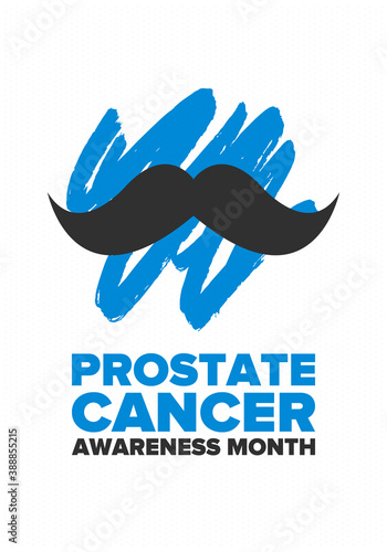 Prostate Cancer Awareness Month in September. Movember in November. Men's Health. Medical health care and awareness design. oster, card, banner and background. Vector illustration