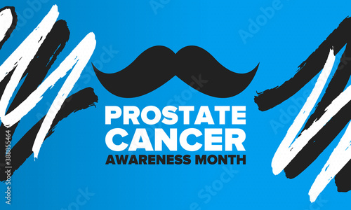 Prostate Cancer Awareness Month in September. Movember in November. Men's Health. Medical health care and awareness design. oster, card, banner and background. Vector illustration