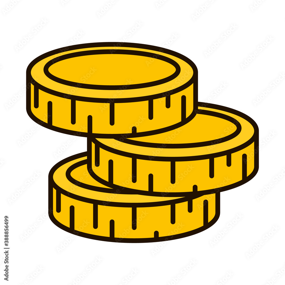 hanukkah gelt icon, line and fill style hanukkah gelt icon, line and fill style