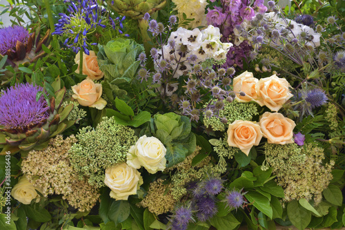 A beautiful bouquet of decorative flowers.