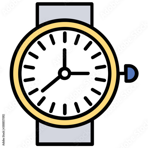 
An icon showing stylish handwatch completely designed like an actual watch, icon for new watches promotion 
