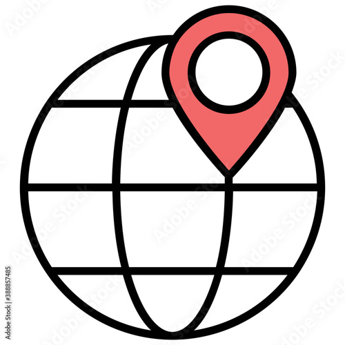 
A globe along with map pin pointer enlightening the idea for worldwide 
