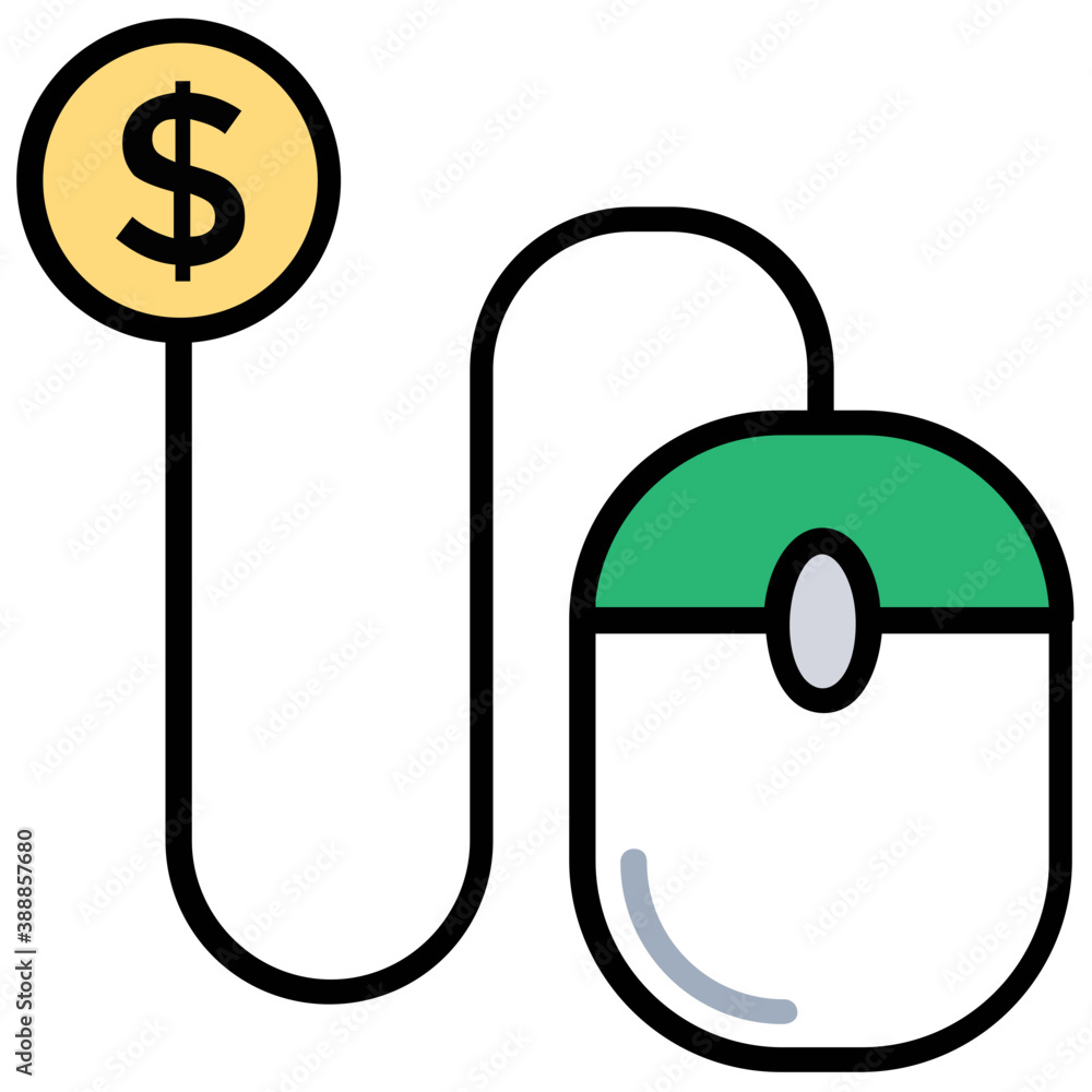 An icon where wire of the computer mouse attached with dollar coin enlightening the concept of pay per click
An icon where wire of the computer mouse attached with dollar coin enlightening the concept of pay per click