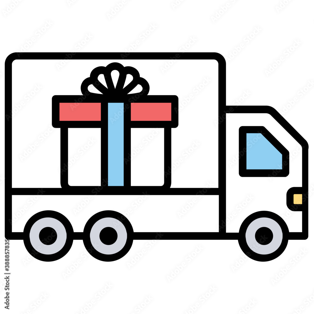An icon showing van wanding on a road and designed with gift package, good icon for delivery services
An icon showing van wanding on a road and designed with gift package, good icon for delivery services