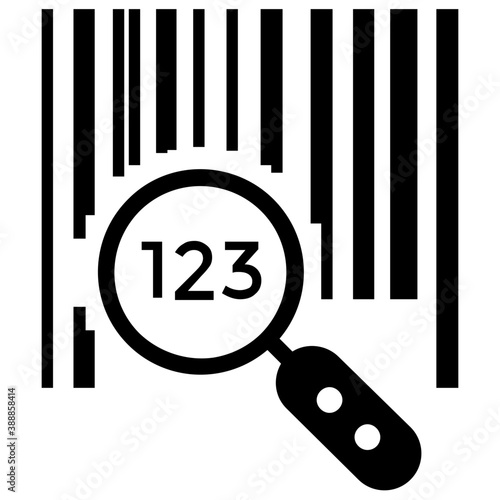
Online portals offer a special order number to track the package, this concept is iconised by using barcode, hand lense and number
