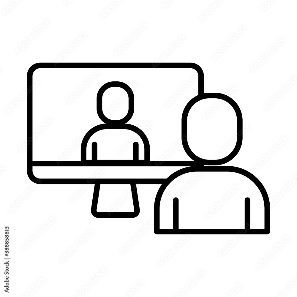 communications online line style icon communications online line style icon