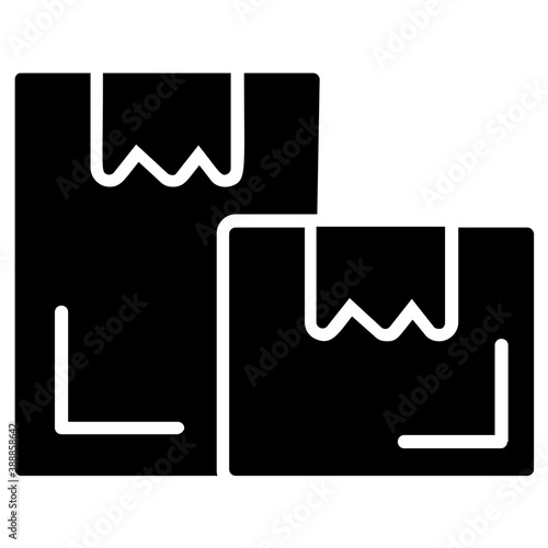 
Packed cardboard boxes of goods, ready to dispatch, offering an idea for free shipping icon
