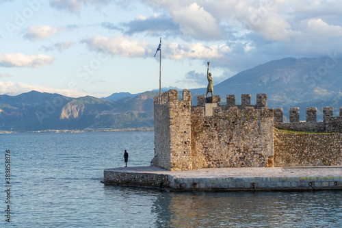 The old harbor of Nafpaktos, known as Lepanto during part of its history, Greece, On the north coast of the Gulf of Corinth. photo