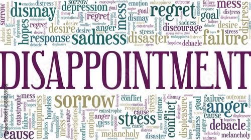 Disappointment vector illustration word cloud isolated on a white background.