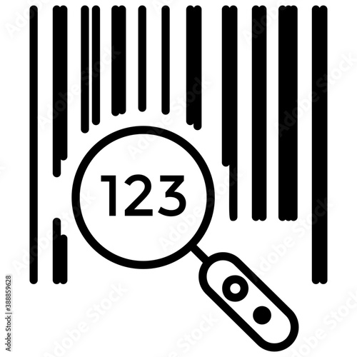 
Online portals offer a special order number to track the package, this concept is iconised by using barcode, hand lense and number
