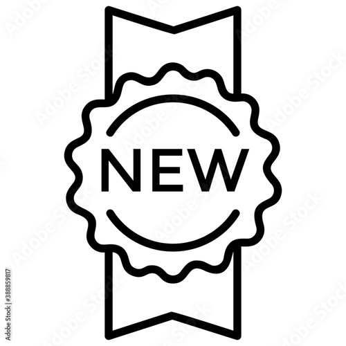 
A ribboned icon for new label 
