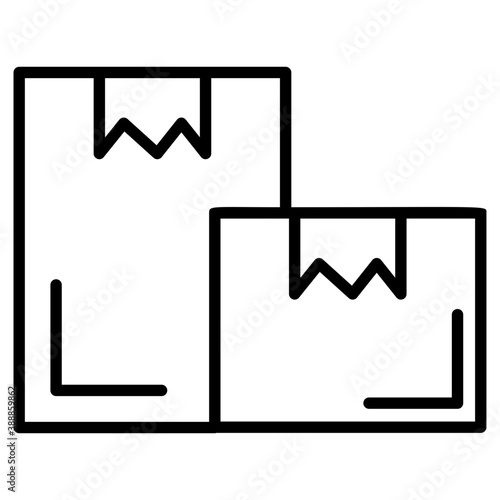 
Packed cardboard boxes of goods, ready to dispatch, offering an idea for free shipping icon
