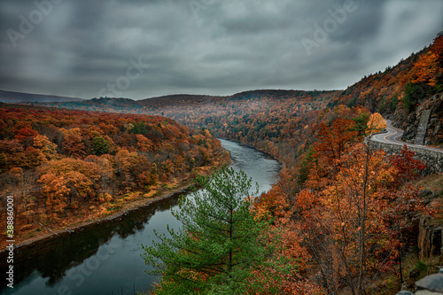 More of Fall foliage colors. Delaware River Valley  Hawk s Nest  NY side 