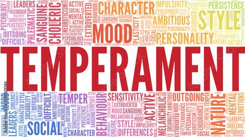 Temperament vector illustration word cloud isolated on a white background.