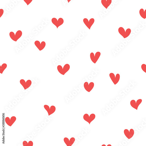 Vector seamless pattern with hand drawn hearts. Cute design for fabric, wrapping, wallpaper for Valentine's Day