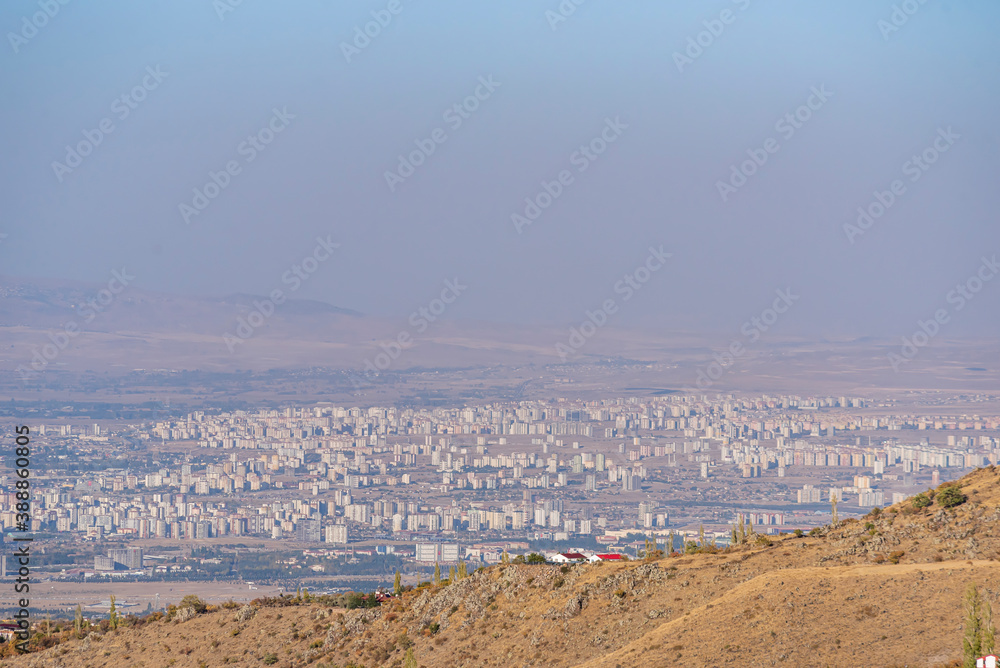 View of Kayseri city from mount Erciyes