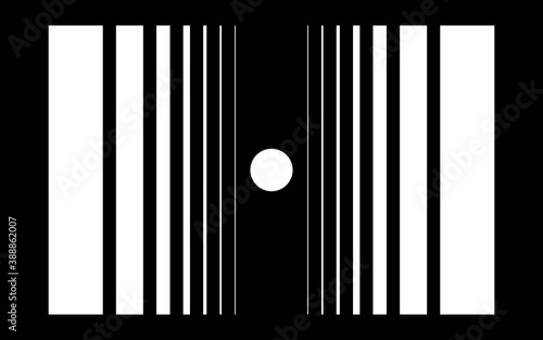 Принти на полотні The Doppler effect illustration with circle and stripes