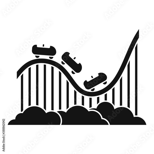 Roller coaster park icon. Simple illustration of roller coaster park vector icon for web design isolated on white background