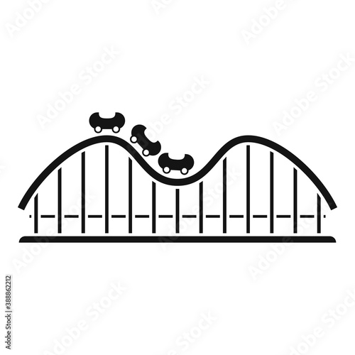 Roller coaster amusement icon. Simple illustration of roller coaster amusement vector icon for web design isolated on white background