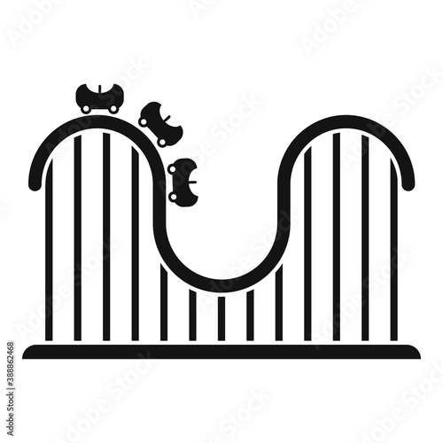 Roller coaster adventure icon. Simple illustration of roller coaster adventure vector icon for web design isolated on white background