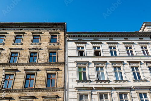 Old and new, renovated old building and building to be renovated in Berlin © Jarama