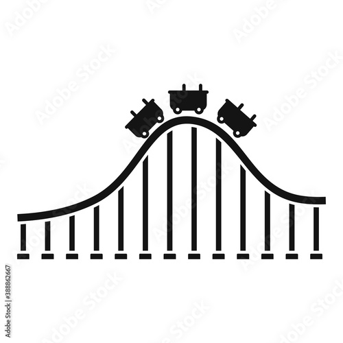 Roller coaster train icon. Simple illustration of roller coaster train vector icon for web design isolated on white background