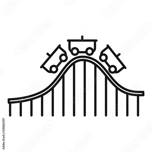 Roller coaster ride icon. Outline roller coaster ride vector icon for web design isolated on white background