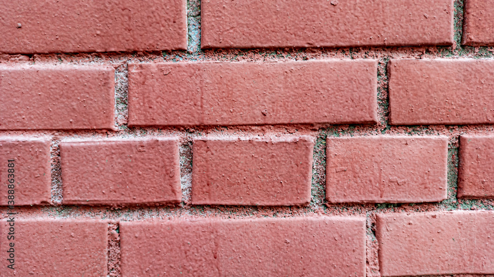 Photo of an old red brick wall close-up. Background, texture for design