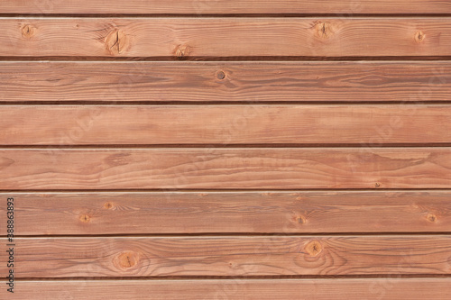 Wooden texture background. Wood wall surface with horizontal planks. Brown wooden boards.